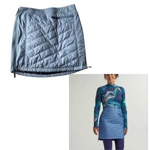 Skhoop Women’s Blue Sandy Short Bun Warmer Quilted Side Zip Skirt Size XL